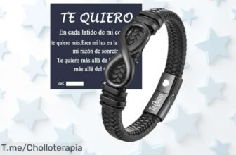 Pulsera de cuero auténtico con cierre magnético seguro y grabado te quiero disfruta un precio loco nunca visto esta oferta es un super chollo déjalo no escapar compra ya