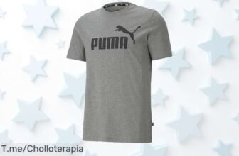 Puma Ess Logo Tee gris para hombre calidad premium que aguanta todo con un precio de ganga nunca visto aprovecha este ofertón brutal limita tu compra ¡corre ya!