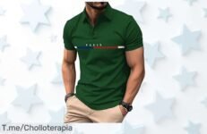 Rayson polo manga corta slim fit con rayas, precio loco y descuento brutal para golf y tenis aprovecha este super chollo antes que vuelen las pocas tallas ¡compra ya!