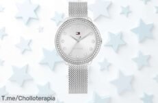 Reloj Tommy Hilfiger con cristales y malla metálica a precio loco oferta nunca vista para brillar sin miedo al agua aprovecha este super chollo ya quedan pocas unidades