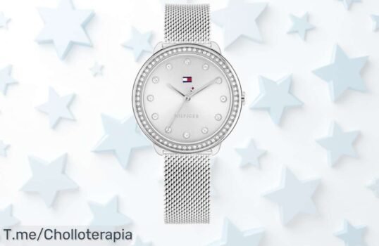 Reloj Tommy Hilfiger con cristales y malla metálica a precio loco oferta nunca vista para brillar sin miedo al agua aprovecha este super chollo ya quedan pocas unidades
