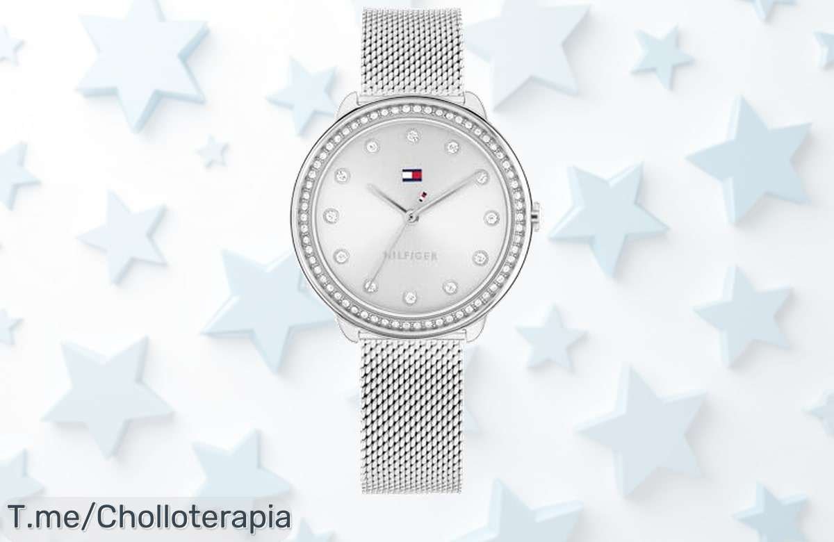Reloj Tommy Hilfiger con cristales y malla metálica a precio loco oferta nunca vista para brillar sin miedo al agua aprovecha este super chollo ya quedan pocas unidades
