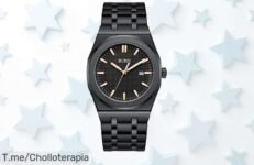 Reloj clásico BUREI con precisión japonesa en acero inoxidable resistencia al agua un ofertón nunca visto y descuento brutal precio loco corre que vuelan las unidades