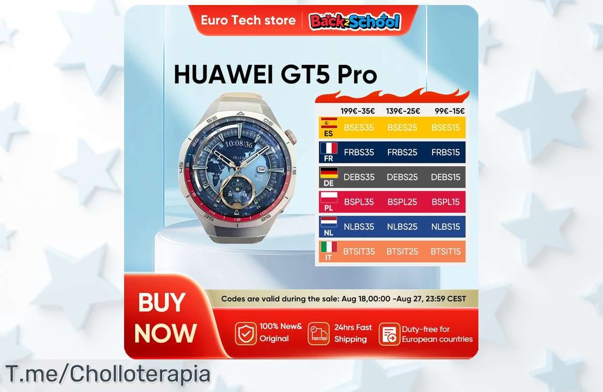 Reloj inteligente Huawei GT5 Pro con pantalla HD y GPS para cuidarte siempre precio loco nunca visto disfruta de este ofertón único corre por tu descuento brutal