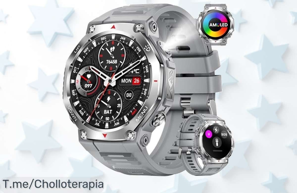 Reloj inteligente con llamadas pantalla amoled y linterna led solo hoy un super chollo con descuento brutal que cuida tu salud no dejes pasar este harga loco actúa ya