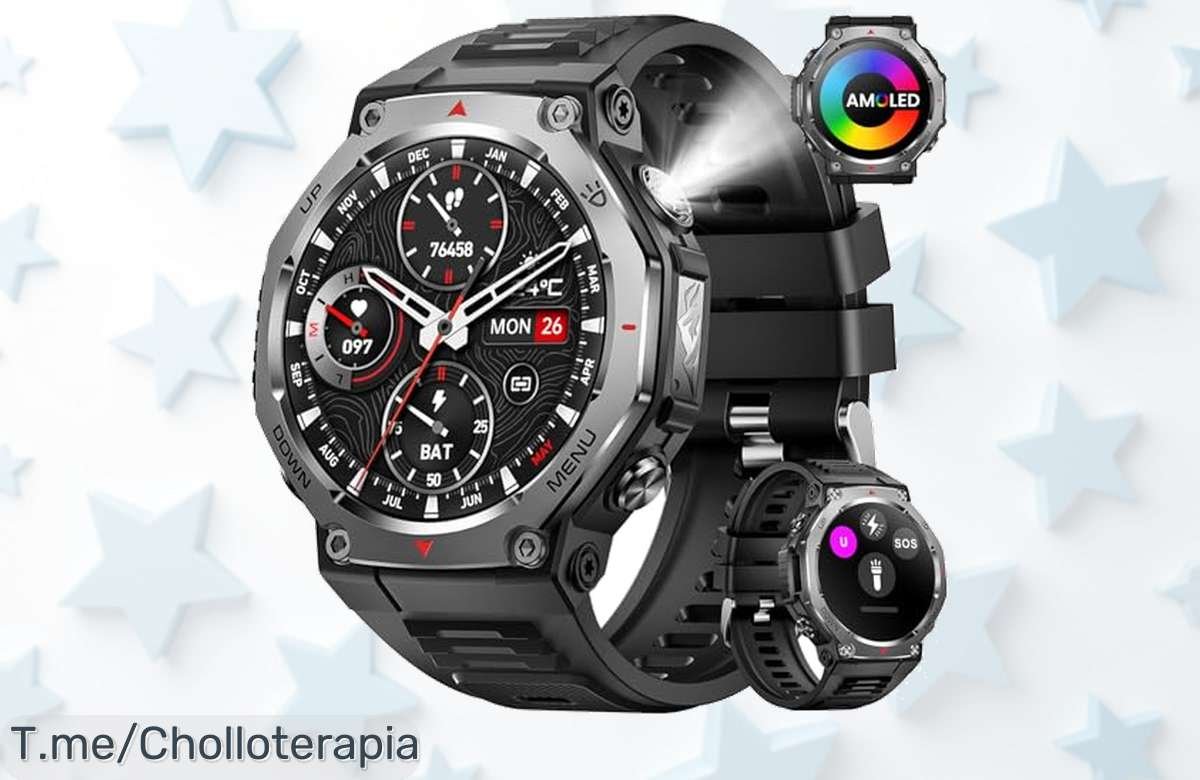 Reloj inteligente para hombre con pantalla AMOLED ultra nítida y control de salud 247 a precio loco descuento brutal que no volverás a ver aprovecha ya este super chollo limitado