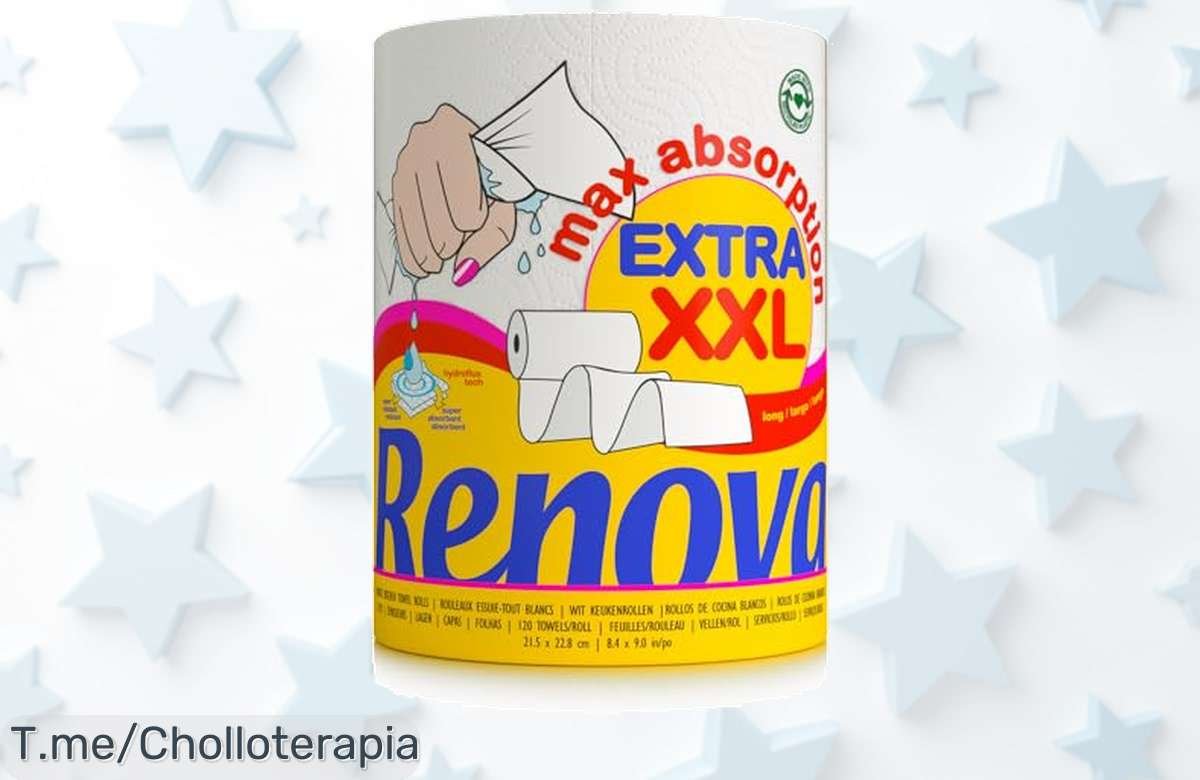 Rollo de cocina XXL Renova súper resistente que dura triple disfruta del descuento brutal y precio loco nunca visto aprovecha ya este super chollo antes que se acabe