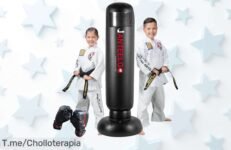 Saco de boxeo inflable para peques con rebote rápido súper resistente precio loco que descarga energía y divierte aprovecha este ofertón y descuento brutal limitado ¡compra ya!