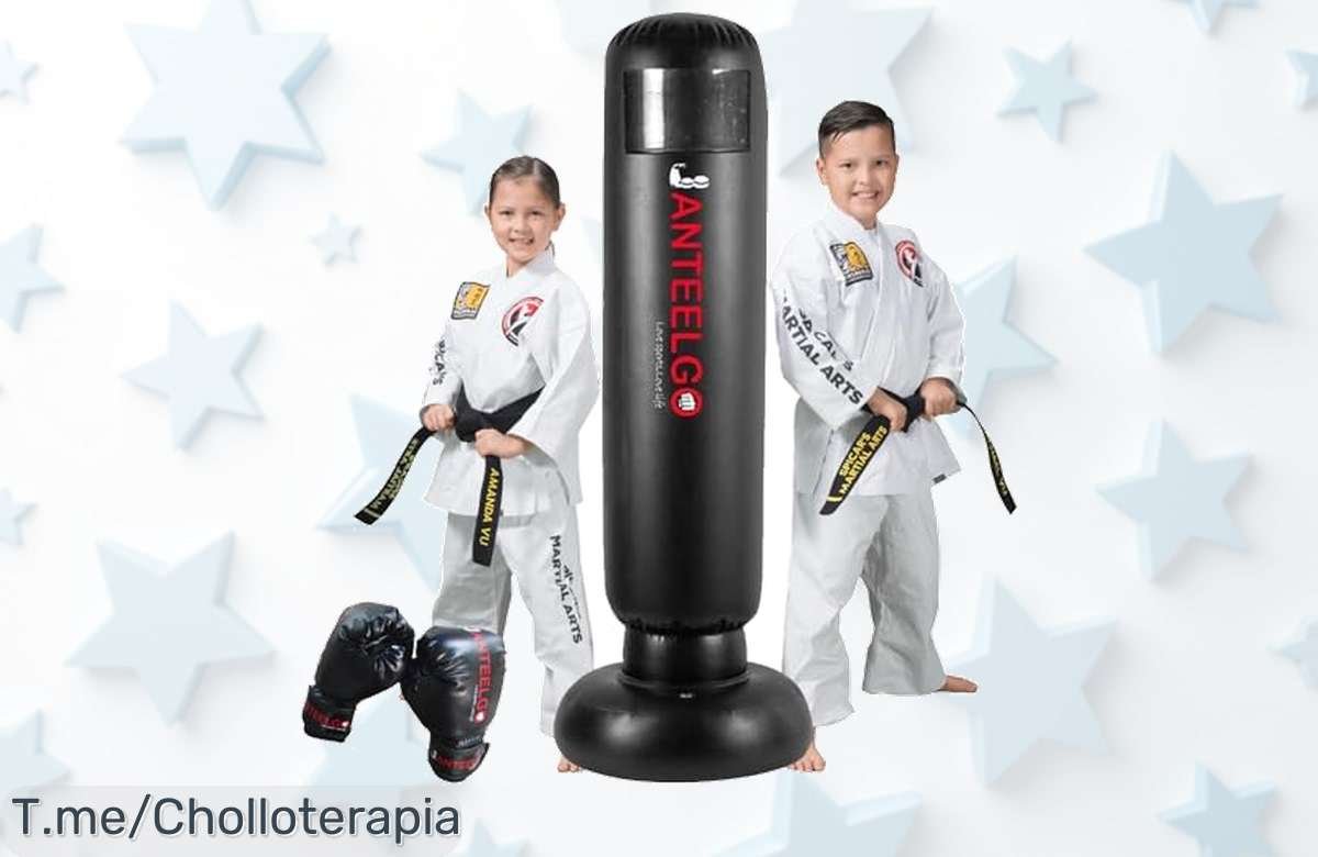 Saco de boxeo inflable para peques con rebote rápido súper resistente precio loco que descarga energía y divierte aprovecha este ofertón y descuento brutal limitado ¡compra ya!