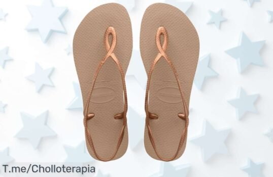 Sandalias Havaianas Luna en rose gold con cierre seguro y suela antideslizante un ofertón con descuento brutal que no volverás a ver aprovecha este precio loco ya