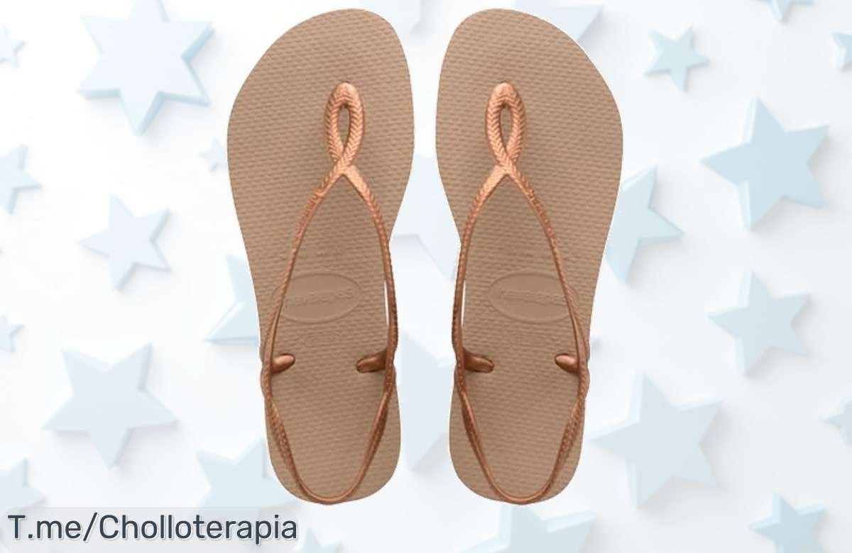 Sandalias Havaianas Luna en rose gold con cierre seguro y suela antideslizante un ofertón con descuento brutal que no volverás a ver aprovecha este precio loco ya