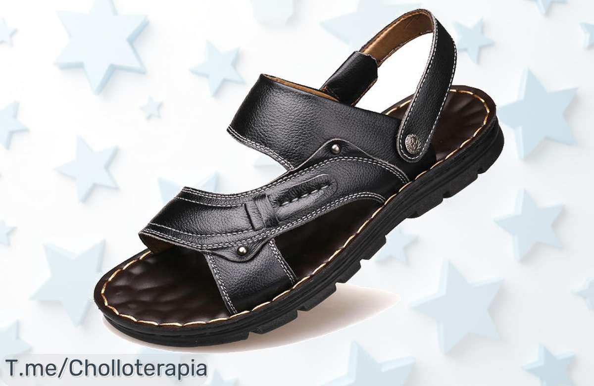 Sandalias de cuero para hombre con precio loco y descuento brutal disfruta verano fresco y ligero en la playa aprovecha este ofertón nunca visto compra ya que vuelan