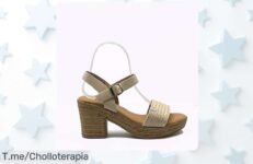 Sandalias de tacón JZ Hermanos con tiras de esparto diseño único precio loco descuento brutal aprovecha este ofertón nunca visto corre antes que desaparezca