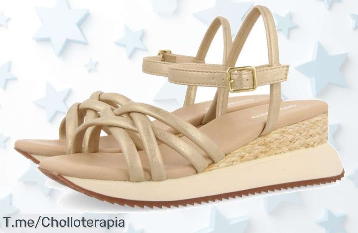 Sandalias doradas con cuña y tiras tubulares Gioseppo a precio loco descubre este ofertón único para pisar fuerte aprovecha el descuento brutal antes que nadie
