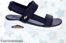 Sandalias mujer Skechers Uno negro con descuento brutal que no volverás a ver aprovecha este super chollo con precio loco y compra ya antes de que se acabe