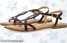 Sandalias negras Gioseppo con tiras finas diseño sofisticado 100% español descuentazo brutal nunca visto precio de ganga corre antes que vuelen