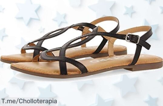 Sandalias negras Gioseppo con tiras finas diseño sofisticado 100% español descuentazo brutal nunca visto precio de ganga corre antes que vuelen