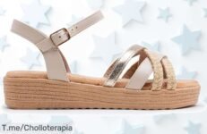 Sandalias planas con correas de yute metalizado estilo bohemio que te enamorarán precio loco y descuento brutal nunca visto aprovecha este ofertón ya antes de que se agoten