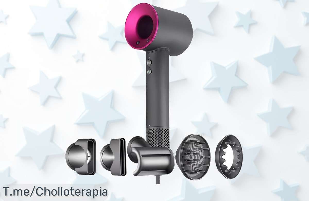 Secador de pelo profesional iónico sin aspas diseño ultraligero super chollo con seis accesorios para un pelo perfecto aprovecha este ofertón y descuento brutal ya mismo