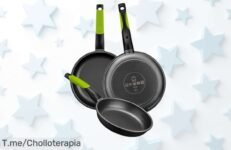 Set de 3 sartenes súper resistentes con antiadherente top prepárate para el mejor ofertón del año con descuento brutal y precio loco que vuela ¡compra ya!