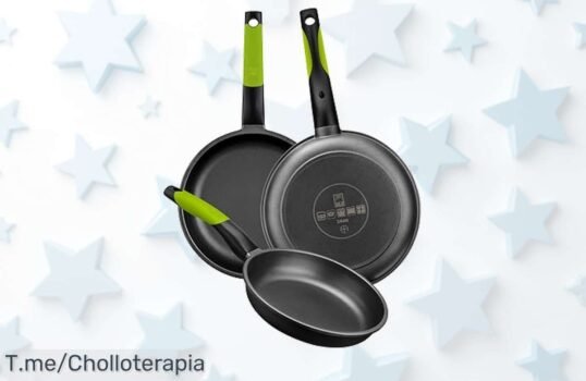 Set de 3 sartenes súper resistentes con antiadherente top prepárate para el mejor ofertón del año con descuento brutal y precio loco que vuela ¡compra ya!