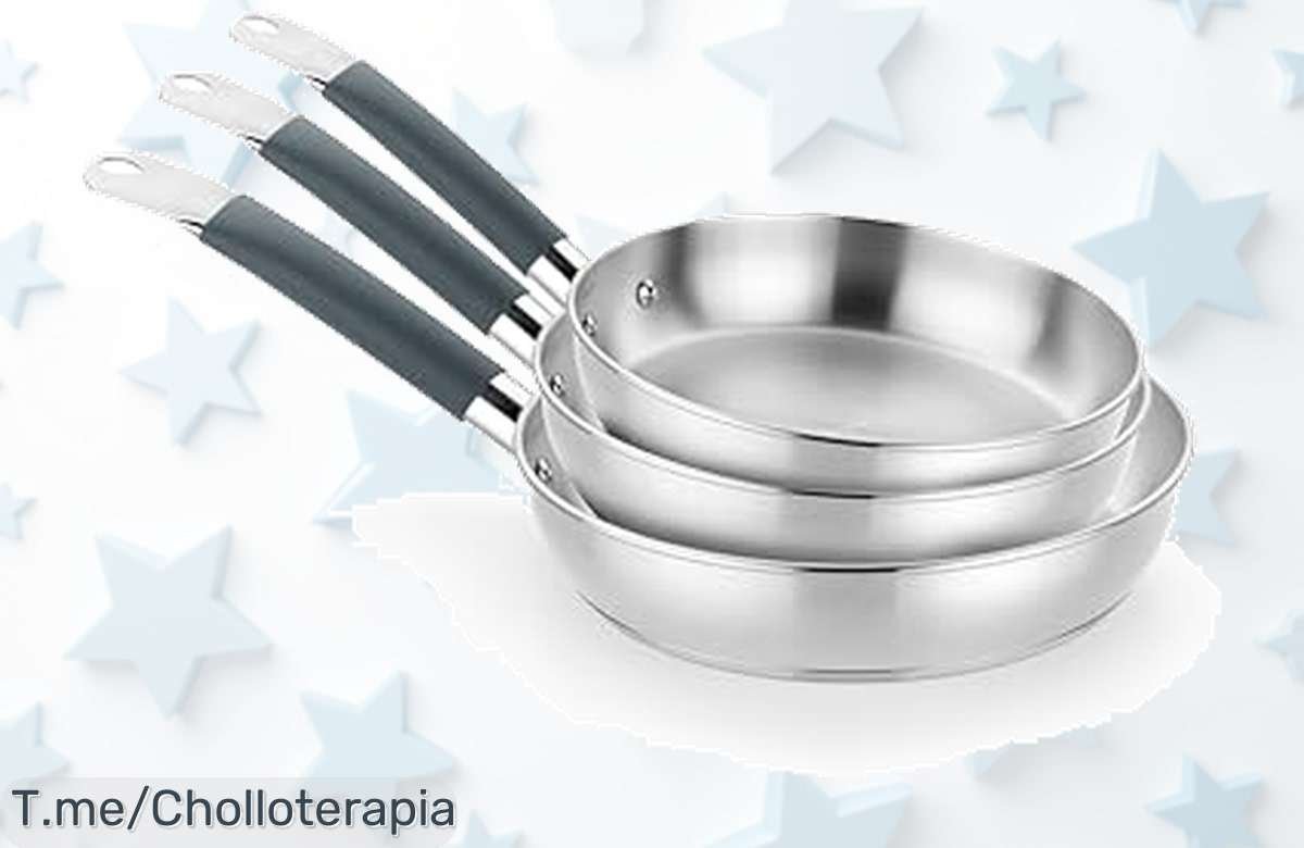 Set de sartenes BRA acero inoxidable con fondo triple que reparte el calor como un pro super chollo con descuento brutal precio loco y oferta limitada ¡Corre antes que vuelen!