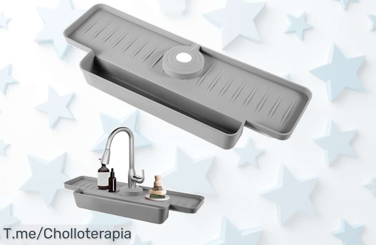 Silicona protector para fregadero recortable que evita salpicaduras y mantiene tus esponjas limpias super chollo con descuento brutal compra ya antes que se agote tu oferta nunca vista