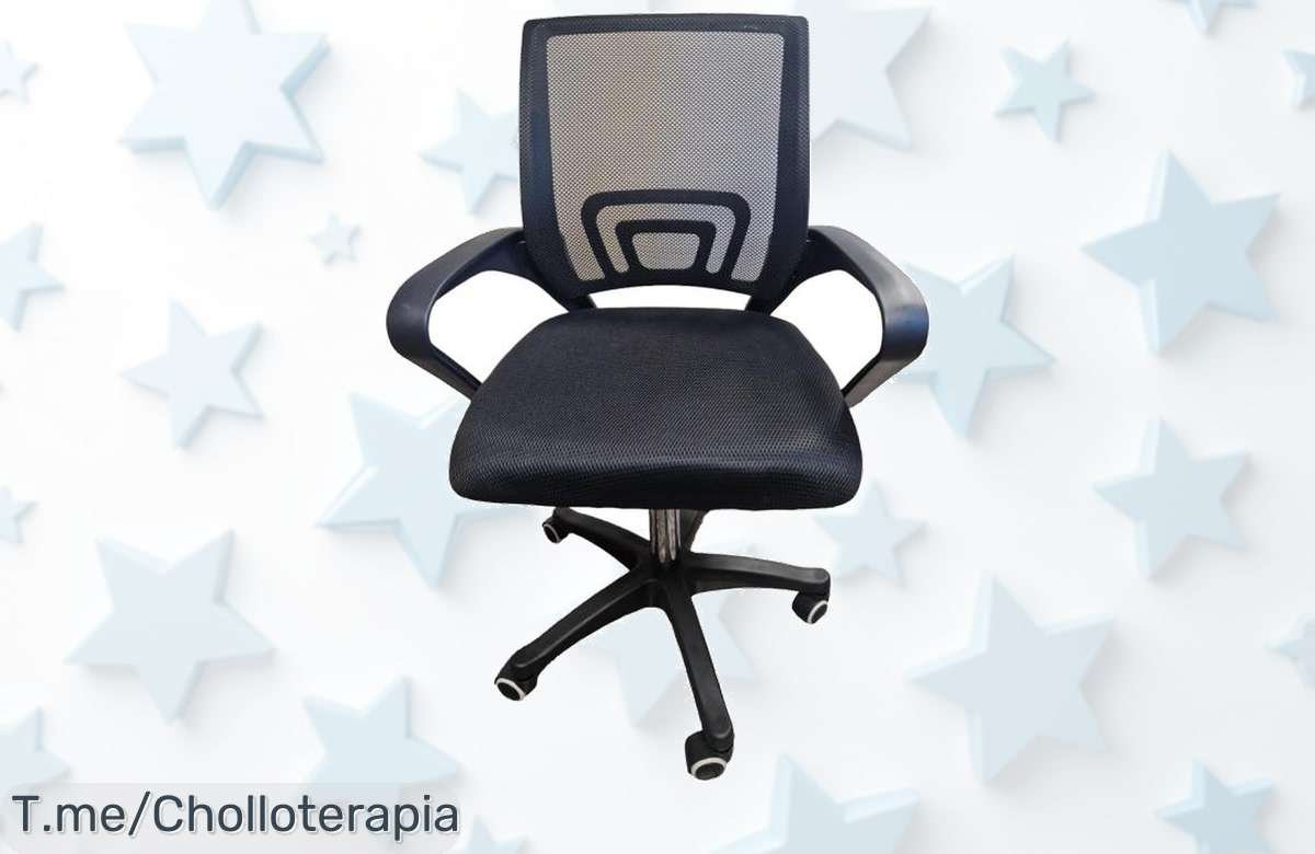 Silla de oficina giratoria Elecsan con soporte lumbar cómoda y altura regulable aprovecha este ofertón único precio loco nunca visto corre que es un super chollo limitado