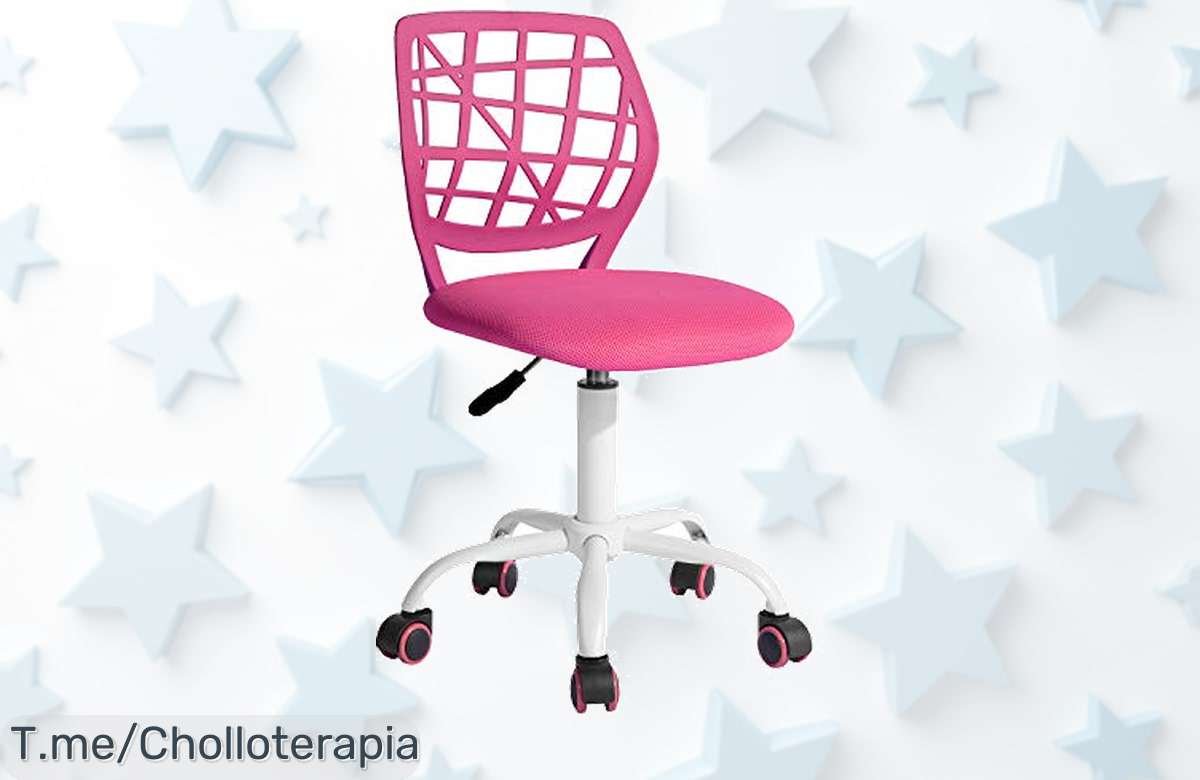 Silla giratoria rosa para niños con cinco ruedas súper estables diseño moderno precio de ganga que no volverás a ver aprovecha el super chollo antes que se acabe