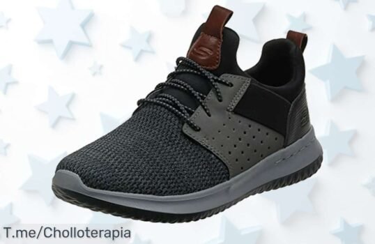 Skechers Delson Camben negro diseño moderno y súper resistente en un descuentazo brutal oferta nunca vista a precio de ganga date prisa que vuelan estos zapatos