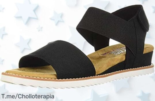 Skechers Desert Kiss en Black Microfiber Suede con correa ajustable es un ofertón único que te brinda comodidad y durabilidad nunca visto aprovecha este descuento brutal antes de que se agote