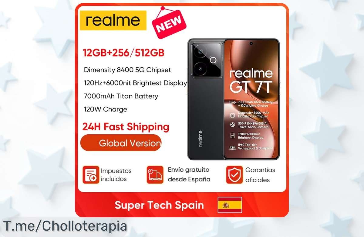 Smartphone realme GT 7T con batería gigante y carga ultra rápida disfruta pantalla enorme precio loco usa este super chollo ahora antes que se acabe el ofertón
