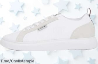 Sneaker Tommy Hilfiger blanco con suela vulcanizada diseño único ajuste perfecto aprovecha este super chollo con descuento brutal oferta nunca vista actúa ya