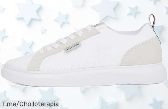 Sneaker blanco Tommy Hilfiger con suela vulcanizada diseño top y ajuste rápido precio de ganga nunca visto aprovecha este ofertón limitado compra ya