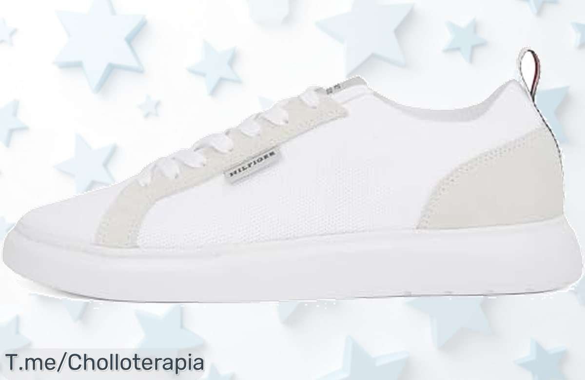 Sneaker blanco Tommy Hilfiger con suela vulcanizada diseño top y ajuste rápido precio de ganga nunca visto aprovecha este ofertón limitado compra ya