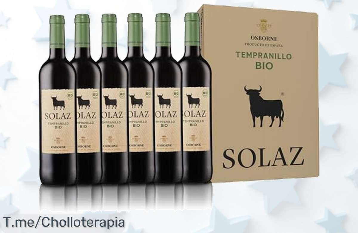 Solaz tinto Tempranillo BIO 4,5 litros con sabores frutales y aromas especiados en un súper chollo con precio loco y descuento brutal compra ya esta oferta única ¡corre antes que se agote!