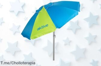 Sombrilla playa 200 cm con protección UV50+ y mástil inclinable a precio loco disfruta del viento sin miedo este descuento brutal es un súper ofertón que no puedes dejar pasar actúa ya
