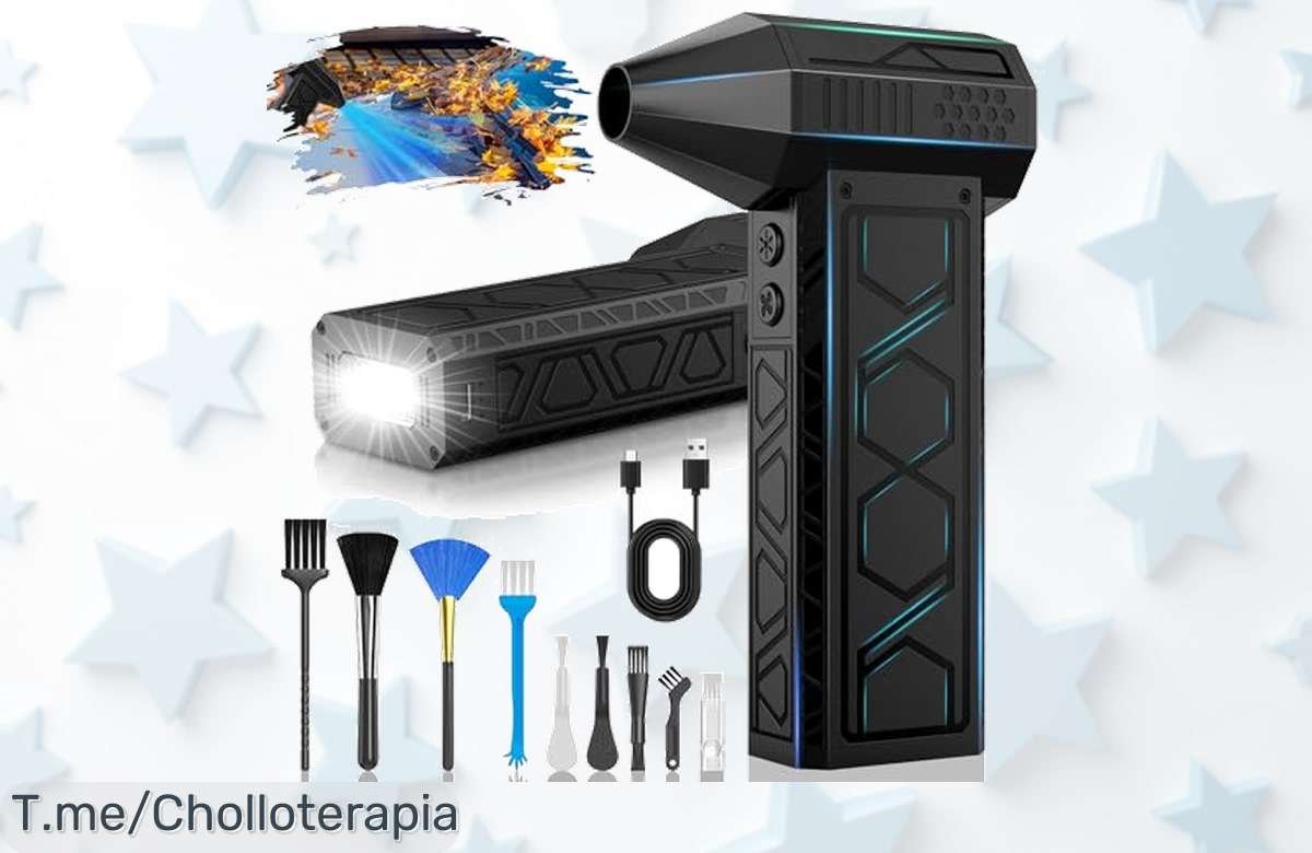 Soplador de polvo eléctrico potente con luz LED y 4 velocidades es el ofertón que necesitas para limpiar todo sin esfuerzo precio loco y descuento brutal solo hoy ¡aprovecha ya!