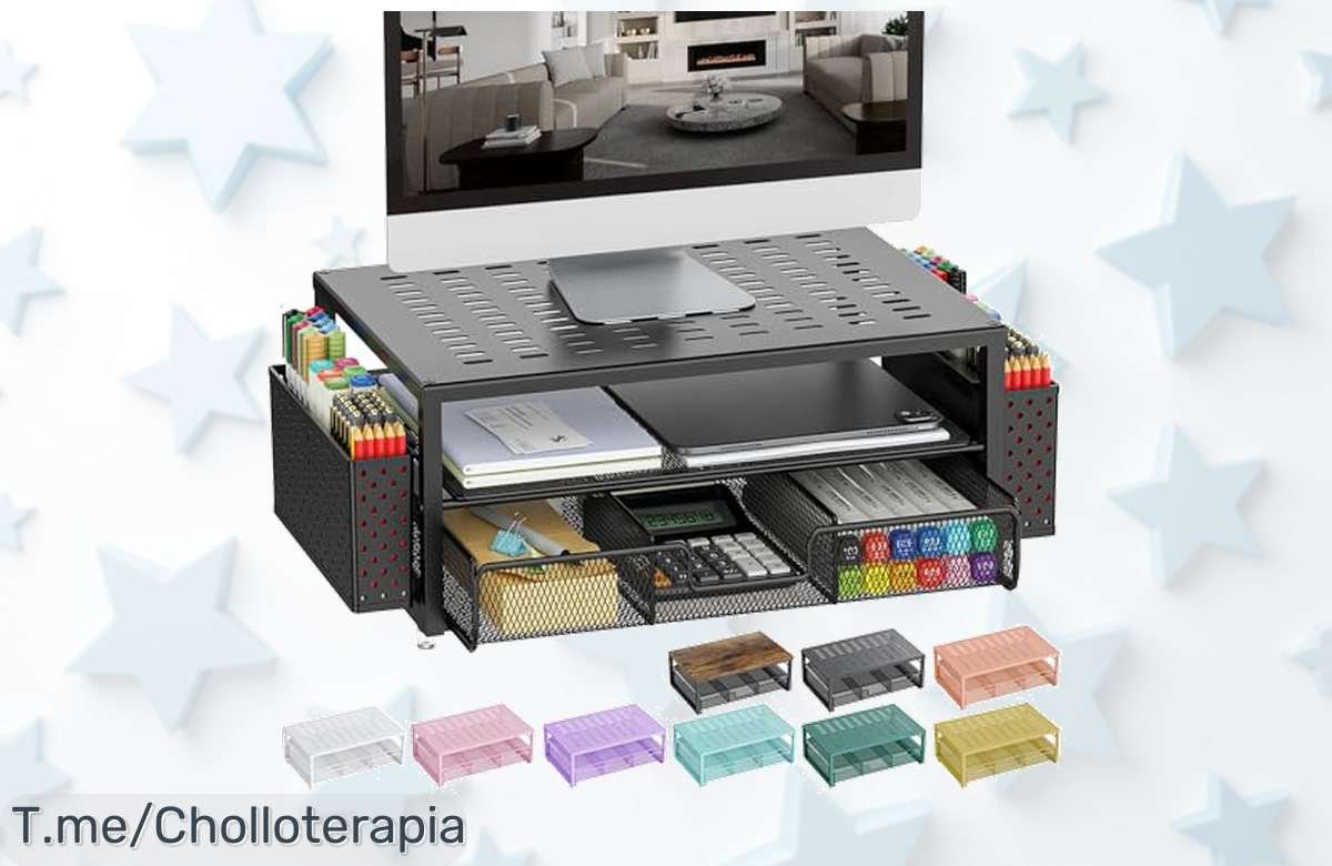 Soporte elevador con cajón y porta bolígrafos la solución perfecta para tu cuello sin dolor disfruta de este ofertón jamás visto a precio loco compra ya últimas unidades