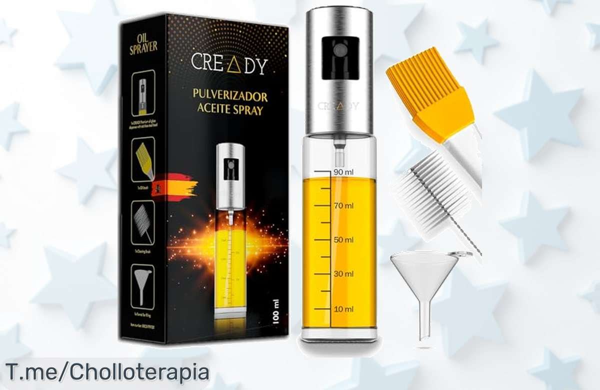 Spray aceite CREADY con pulverizador antideslizante controla cada gota sin desperdicio oferta nunca vista disfruta de este descuentazo y aprovecha ya el precio loco