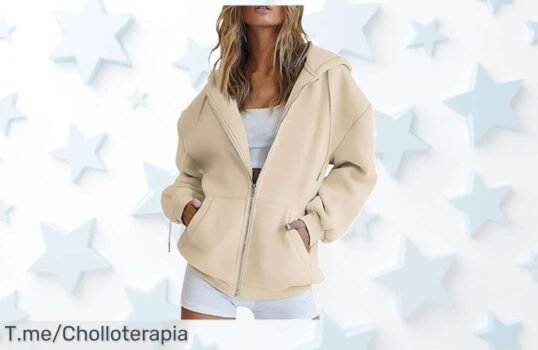 Sudadera con capucha para mujer diseño sólido y cremallera con un super chollo y descuento brutal nunca visto aprovecha esta oferta limitada precio loco que vuela ya