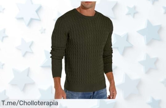 Suéter de punto trenzado cálido para hombre con estilo clásico y caída de precio irresistible disfruta ahora este ofertón nunca visto ¡aprovecha el descuento brutal antes que se agote!