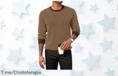 Suéter ligero para hombre con tela que no pierde forma un super chollo con descuento brutal y precio de ganga ideal para tu estilo compra ya antes que se acabe