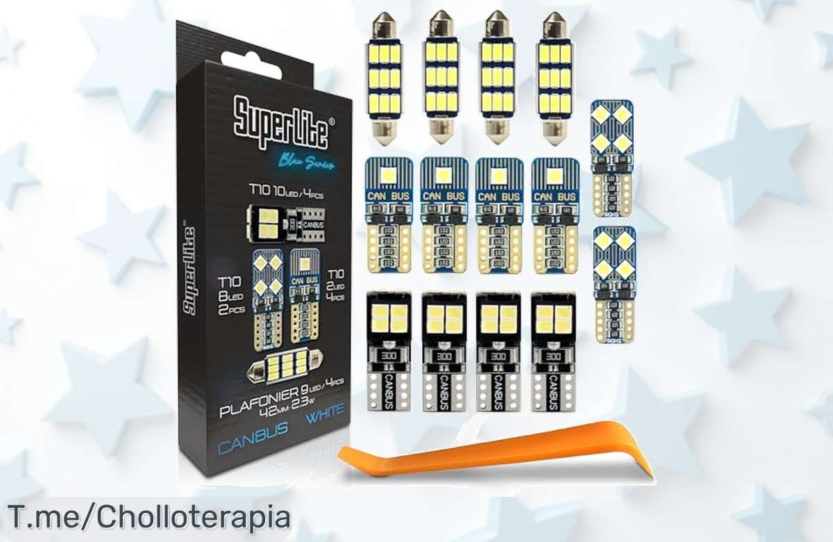 Superlite set de 14 bombillas LED con tecnología CanBus luz potente y sin errores super chollo con descuento brutal precio loco oferta nunca vista corre ya unidades limitadas