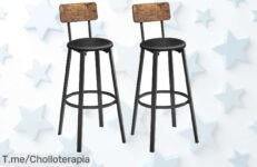 Taburetes de bar Vasagle súper resistentes con montaje ultrarrápido disfruta este ofertón nunca visto precio loco y descuento brutal solo 2 unidades ¡corre que vuelan!
