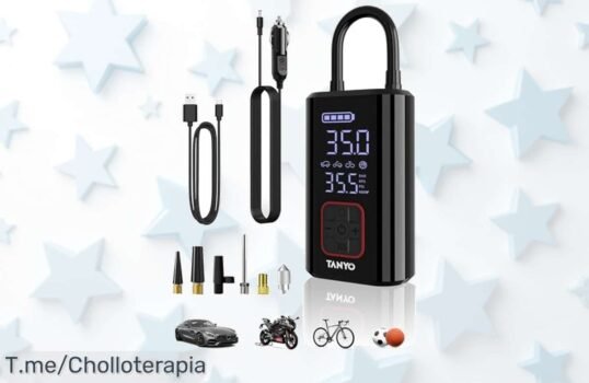 Tanyo inflador portátil con manómetro digital y linterna led infla rápido sin esfuerzo disfruta del descuento brutal disponible solo por tiempo limitado ¡actúa ya!