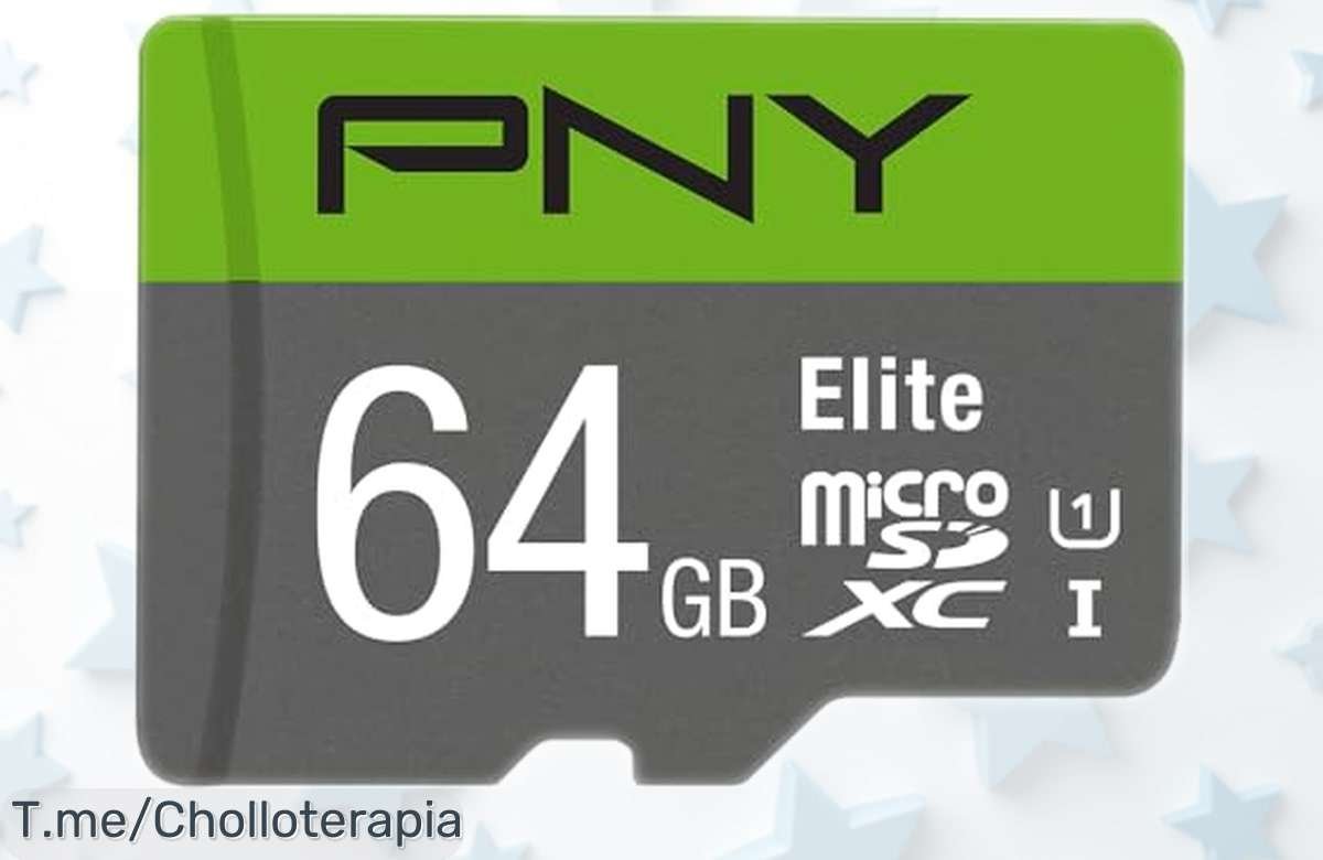 Tarjeta microSDXC PNY Elite 64GB con velocidad de vértigo a precio rebajado, el super chollo para guardar tus mejores momentos sin miedo ¡Solo quedan pocas unidades y vuelan rápido!