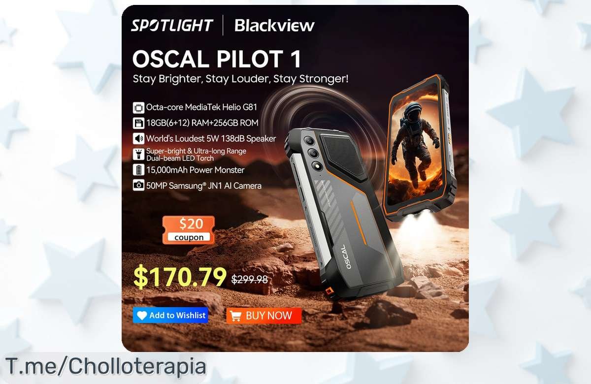 Teléfono robusto Blackview Oscal Pilot 1 con batería bestia y pantalla gigante precio loco que no durará oferta brutal corre ya por este ofertón único