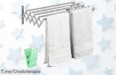 Tendedero extensible Jupplies con 5 barras y pinzas, el super chollo perfecto para toda tu ropa que no querrás perder precio loco y descuento brutal por tiempo limitado actúa ya