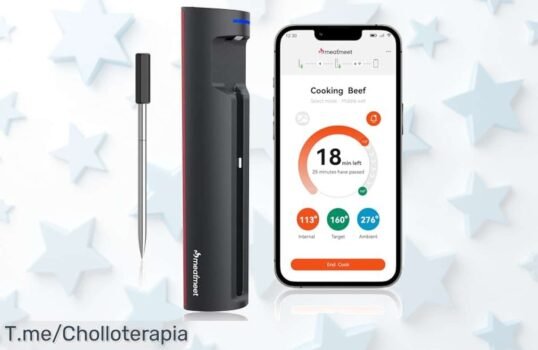 Termómetro para carne inalámbrico con wifi y bluetooth con lectura rapidísima y batería eterna precio loco en un ofertón limitado ¡no dejes pasar este super chollo ya!